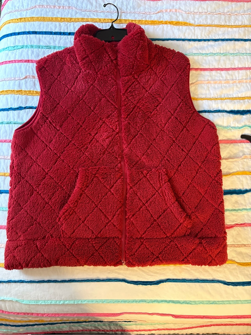 Cozy Red Quilted Vest